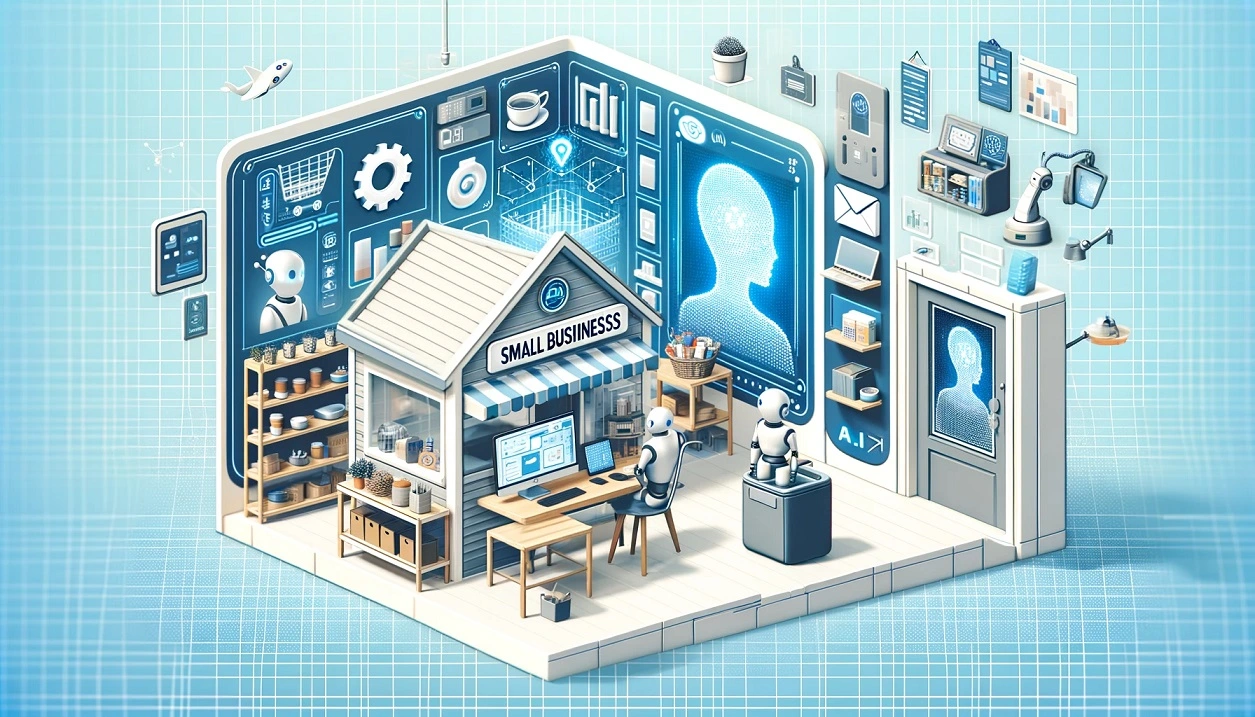 A digital illustration of How AI is Revolutionizing Small Business Operations in 2024