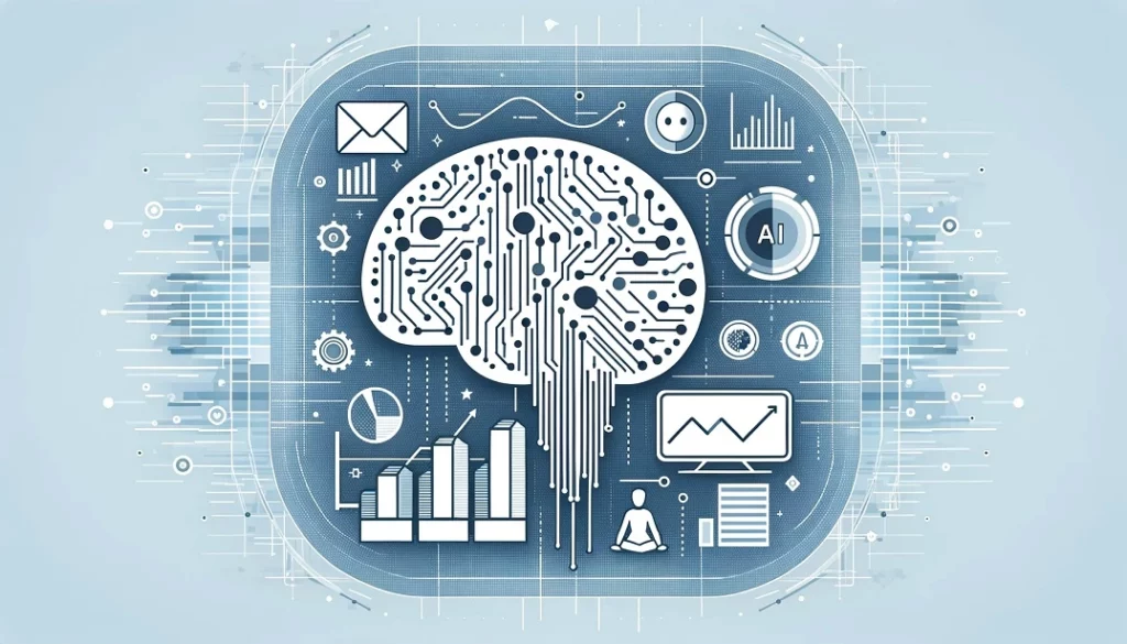 A simple and clear digital illustration for the topic 'AI in Business Forecasting'