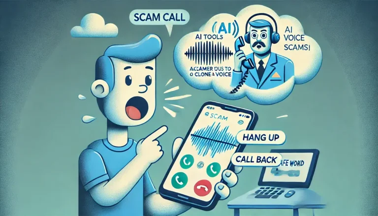 AI scam calls - AI phones calls - A DALL-E generated image of a boy getting AI scam calls - Bigly Sales