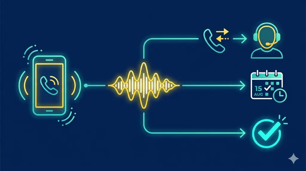 AI inbound calling system answering an incoming call and routing a qualified lead to a human closer