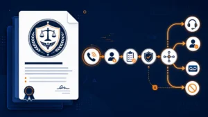 Sales team reviewing FTC AI calling compliance rules for outbound operations