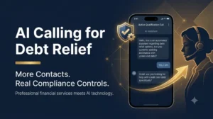 B2B SaaS post about AI calling for debt relief companies