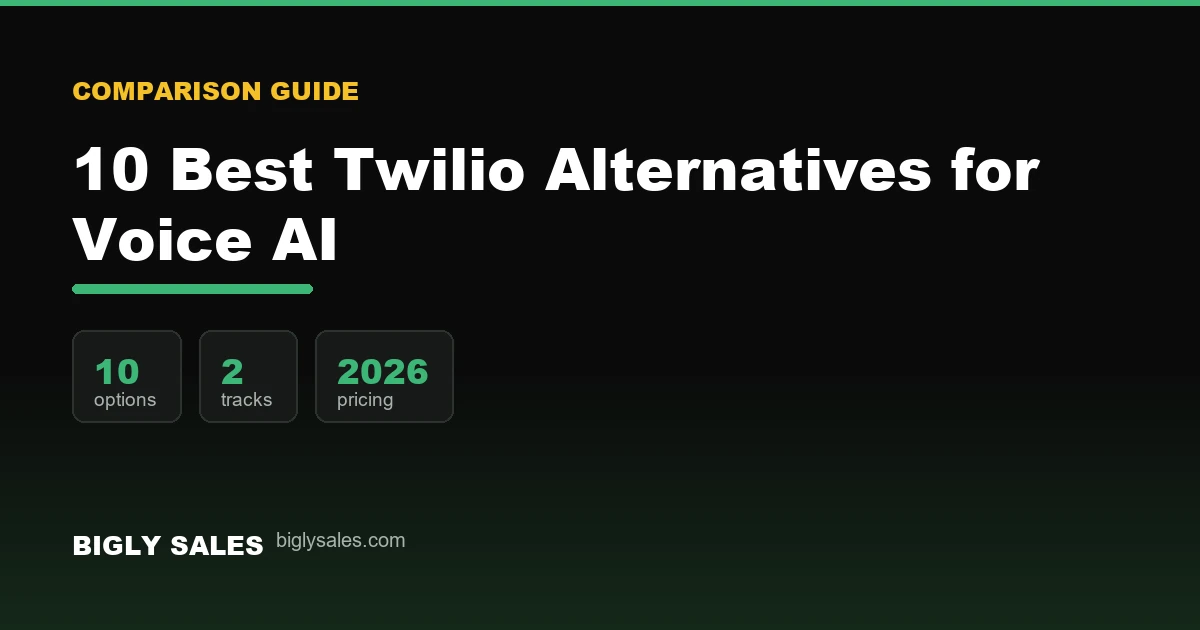 Twilio alternatives comparison guide cover for voice and AI calling platforms in 2026
