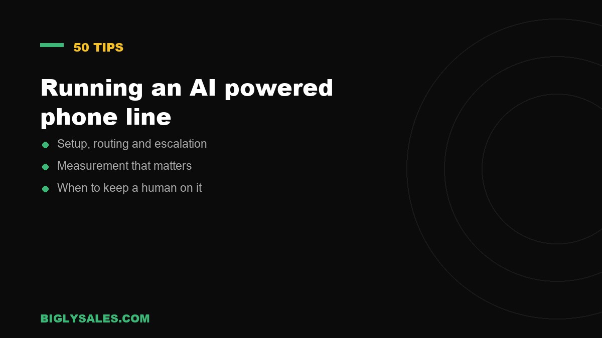 Running an AI powered phone line, a AI-powered phone line summary card from Bigly Sales