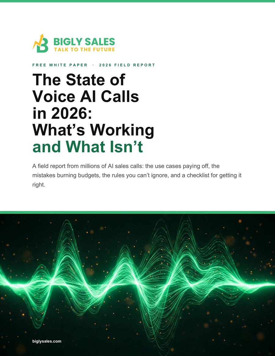 Cover of The State of Voice AI Calls in 2026 white paper by Bigly Sales